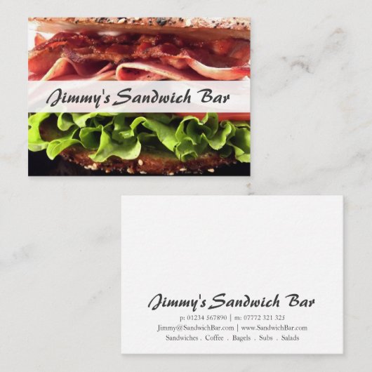 Koel Sandwich-winkel - Visitekaartje (Voorkant / Achterkant)