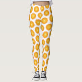 Koel Sappig Oranje fruitplakjes patroonwit Leggings (Voorkant)
