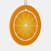 Koel sappig sinaasappelfruit schijfje keramisch ornament (Rechts)