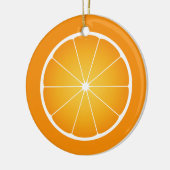 Koel sappig sinaasappelfruit schijfje keramisch ornament (Links)