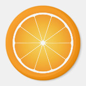 Koel sappig sinaasappelfruit schijfje magneet (Voorkant)