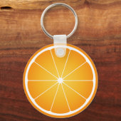 Koel sappig sinaasappelfruit schijfje sleutelhanger (Voorkant)