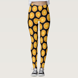 Koel sappig sinaasappelfruit schijfjes patroon op leggings