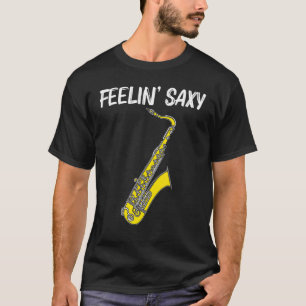 Koel saxofone voor mannen Jazz Player marsen T-shirt