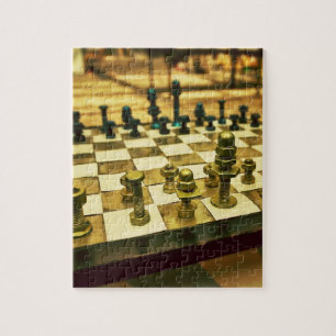 Koel schaakbord met noten en Bolts Legpuzzel