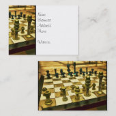 Koel schaakbord met noten en Bolts Visitekaartje (Voorkant / Achterkant)