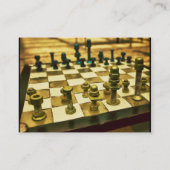 Koel schaakbord met noten en Bolts Visitekaartje (Achterkant)