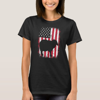  Koel Schapen Dierretro Verenigde Staten Amerikaan T-shirt