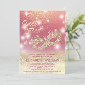 Koel Schattige Masquerade charmant glittery ombre Kaart (Staand voorkant)