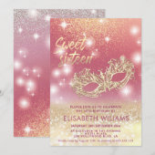 Koel Schattige Masquerade charmant glittery ombre Kaart (Voorkant / Achterkant)