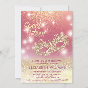 Koel Schattige Masquerade charmant glittery ombre Kaart