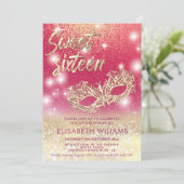 Koel Schattige Masquerade charmant glittery ombre Kaart (Staand voorkant)