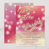 Koel Schattige Masquerade charmant glittery ombre Kaart (Voorkant / Achterkant)