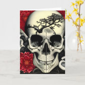 Koel schedel, bomen, bloemen Alle Occasies Groeten Kaart (Gele Bloem)