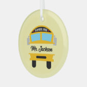 Koel schoolbuschauffeur naam toevoegen glas ornament (Voorkant links)