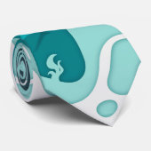 Koel Shark Abstract Art Blue Stropdas (Opgerold)