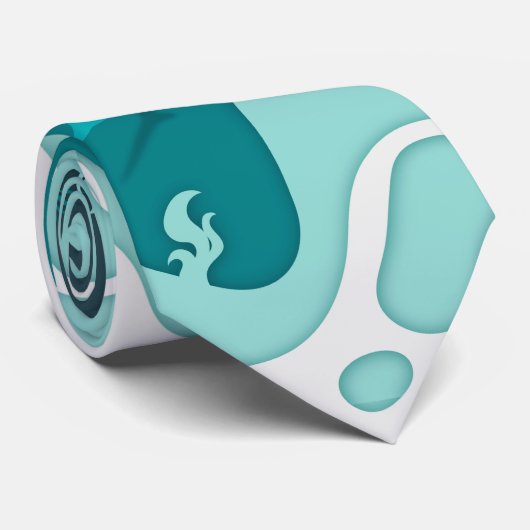 Koel Shark Abstract Art Blue Stropdas (Opgerold)