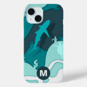 Koel Shark Abstract Art Monogram Case-Mate iPhone Case (Achterkant)