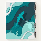 Koel Shark Abstract Art Monogram Notitieboek (Achterkant)