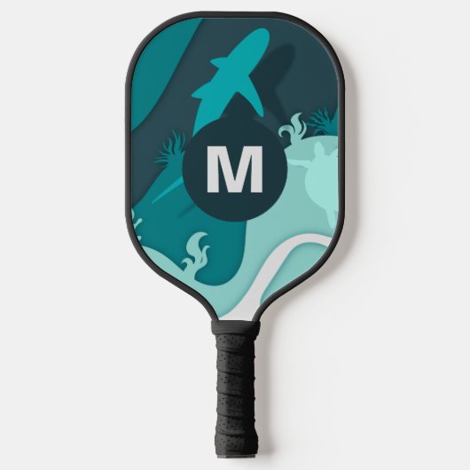 Koel Shark Abstract Art Monogram Pickleball Paddle (Voorkant)