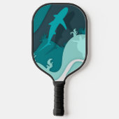 Koel Shark Abstract Art Monogram Pickleball Paddle (Achterkant)