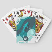 Koel Shark Abstract Art Monogram Pokerkaarten (Achterkant)