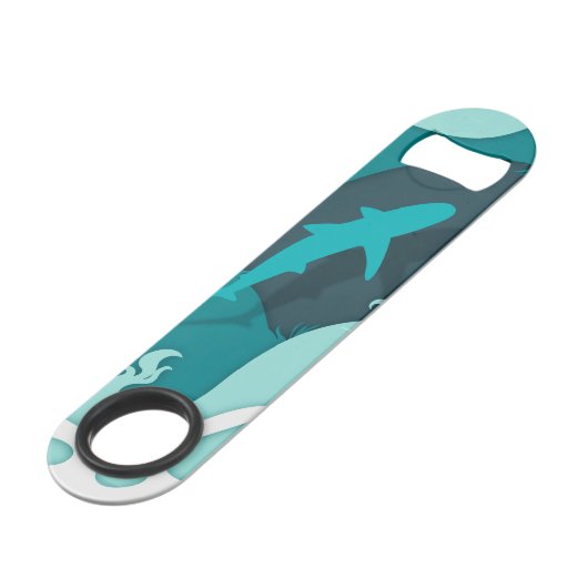 Koel Shark Abstract Art Monogram Speed Flessenopener (Achterkant Gekanteld)