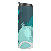 Koel Shark Abstract Art Monogram Thermosbeker (Geroteerd rechts)