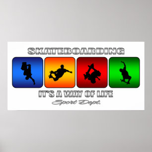 Koel skateboarden Het is een manier van leven Poster