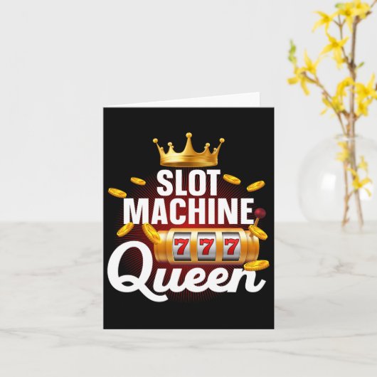 Koel Slot Machine Queen Kunst Voor Vrouwen Meisjes Kaart (Gele Bloem)