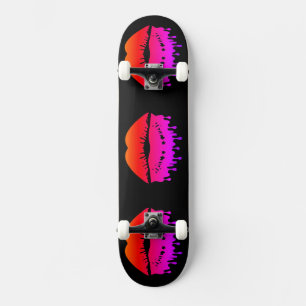 Koel smelt lips met aangepaste achtergrond persoonlijk skateboard