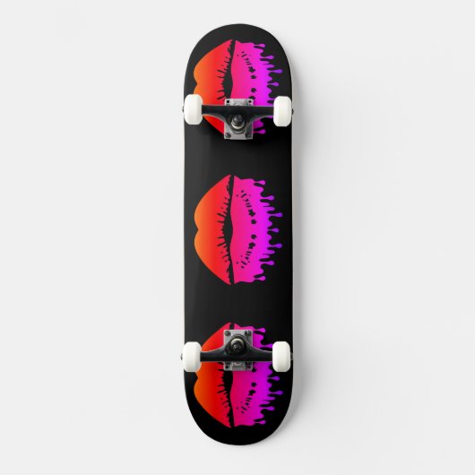 Koel smelt lips met aangepaste achtergrond persoonlijk skateboard (Voorkant)