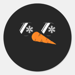 Koel sneeuwman gezicht Glas Kerstmis Kerstmis Kost Ronde Sticker