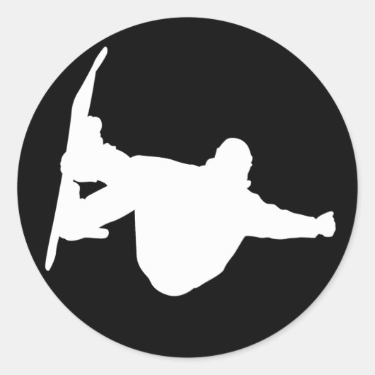 Koel snowboarden ronde sticker (Voorkant)