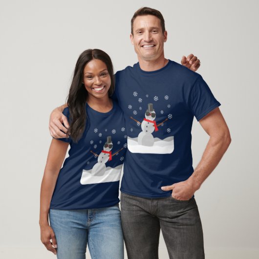 Koel Snowman in zonnebril T-shirt (Unisex)