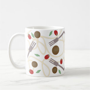 Koel Spaghetti en Meatballs Foodie Patroon   Koffiemok
