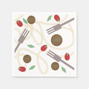 Koel Spaghetti Gehaktballen Patroon Servet