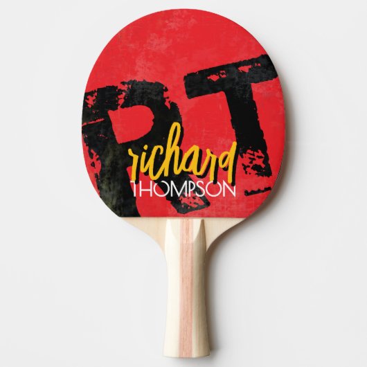 Koel Speler Monogram (naam & initialen) verweerd R Tafeltennisbatje (Voorkant)