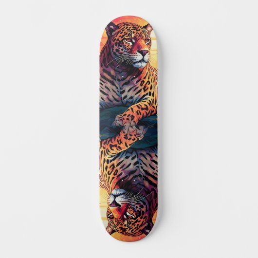Koel spiegelbeeld Tropische Tijger Skateboard (Voorkant)