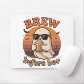 Koel spook met koffie Halloween muismat (Met muis)