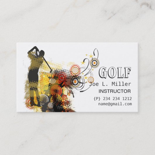 Koel sport Stedelijk Grunge Modern Golf Visitekaartje (Voorkant)