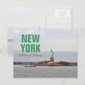 Koel Standbeeld van Vrijheid - NY New York Briefkaart (Voorkant / Achterkant)