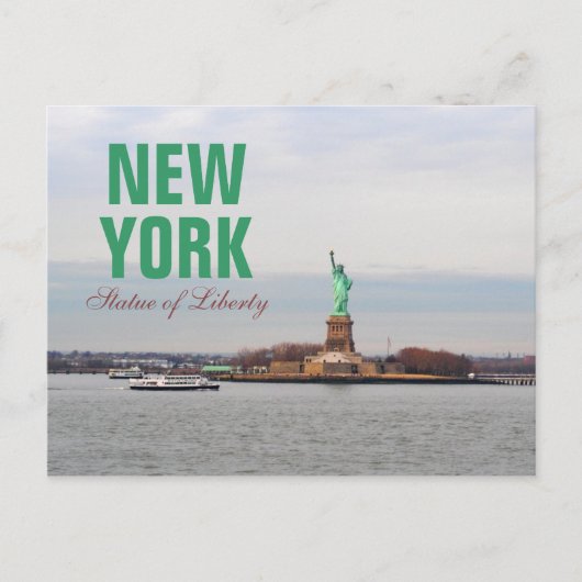 Koel Standbeeld van Vrijheid - NY New York Briefkaart (Voorkant)