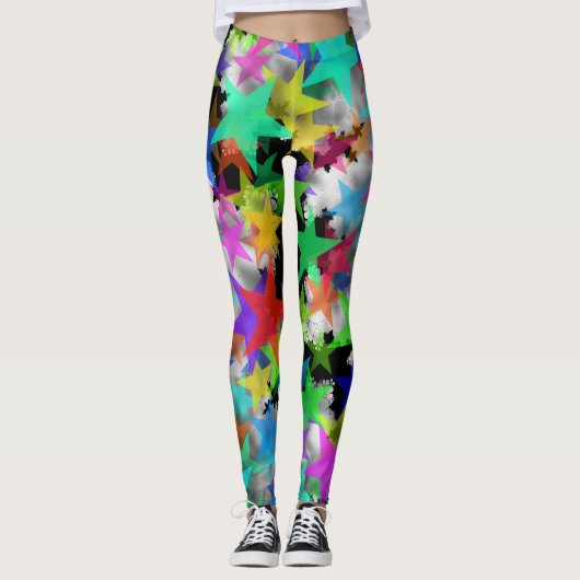 Koel Sterren Regenboog Sneeuw Leggings (Voorkant)