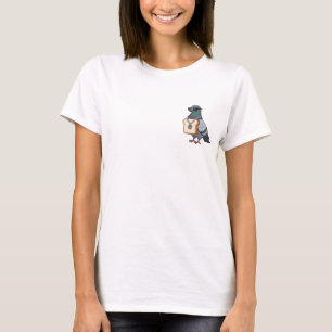Koel straatduif Illustratie met zonnebril T-shirt