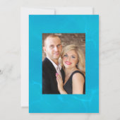 Koel strandbruilofts foto save the date (Achterkant)