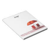 Koel strandstoelen parasol zomer gepersonaliseerd notitieblok (Schuin)