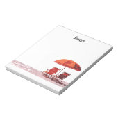 Koel strandstoelen parasol zomer gepersonaliseerd notitieblok (Linkerzijde)