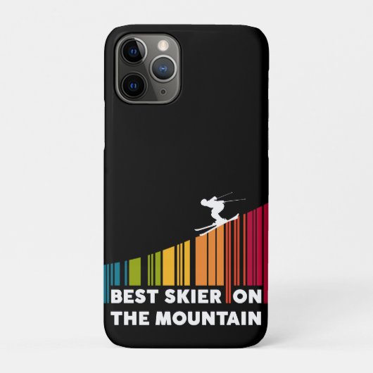 Koel streepjescode ontwerp beste skiër op de berg Case-Mate iPhone case (Achterkant)