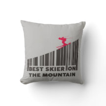 Koel streepjescode ontwerp beste skiër op de berg